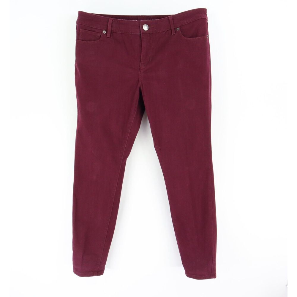 The Limited Jeggings Jeans Mid Rise Womens 14 Maroon Denim Cotton Blend Stretch